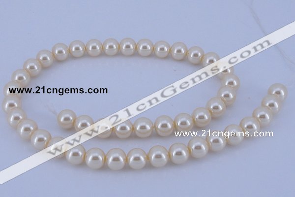 CGL33 10PCS 16 inches 6mm round dyed glass pearl beads wholesale