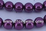 CGL333 10PCS 16 inches 6mm round dyed glass pearl beads wholesale