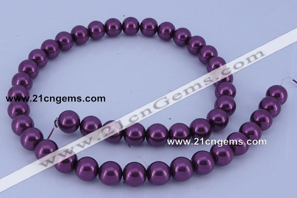 CGL333 10PCS 16 inches 6mm round dyed glass pearl beads wholesale