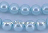 CGL342 10PCS 16 inches 4mm round dyed glass pearl beads wholesale