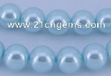 CGL343 10PCS 16 inches 6mm round dyed glass pearl beads wholesale