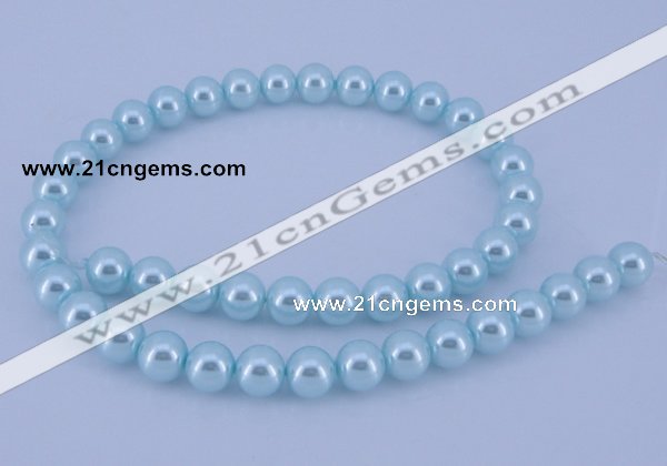 CGL344 10PCS 16 inches 8mm round dyed glass pearl beads wholesale