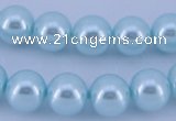 CGL346 5PCS 16 inches 12mm round dyed glass pearl beads wholesale