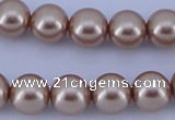 CGL352 10PCS 16 inches 4mm round dyed glass pearl beads wholesale