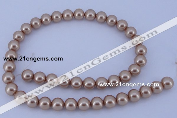 CGL352 10PCS 16 inches 4mm round dyed glass pearl beads wholesale