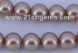 CGL354 10PCS 16 inches 8mm round dyed glass pearl beads wholesale