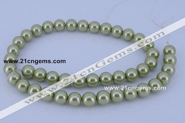 CGL362 10PCS 16 inches 4mm round dyed glass pearl beads wholesale