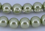 CGL363 10PCS 16 inches 6mm round dyed glass pearl beads wholesale