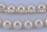 CGL37 5PCS 16 inches 14mm round dyed glass pearl beads wholesale