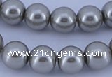 CGL373 10PCS 16 inches 6mm round dyed glass pearl beads wholesale