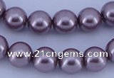 CGL382 10PCS 16 inches 4mm round dyed glass pearl beads wholesale