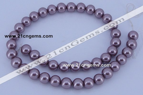 CGL382 10PCS 16 inches 4mm round dyed glass pearl beads wholesale