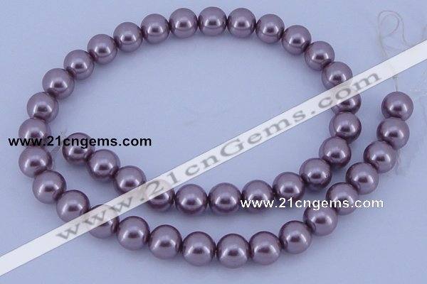 CGL383 10PCS 16 inches 6mm round dyed glass pearl beads wholesale