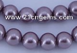 CGL387 5PCS 16 inches 14mm round dyed glass pearl beads wholesale