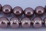 CGL392 10PCS 16 inches 4mm round dyed glass pearl beads wholesale