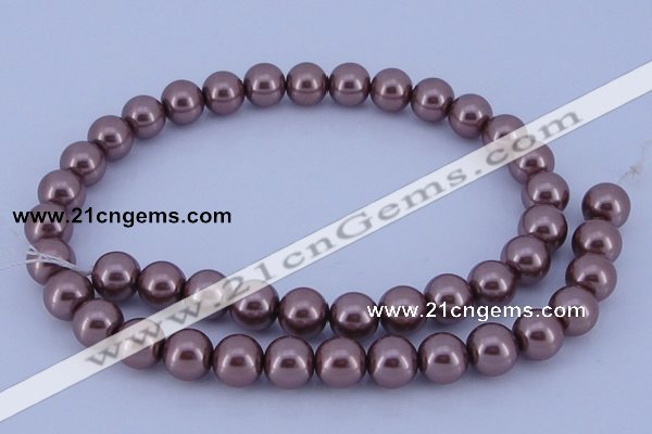 CGL392 10PCS 16 inches 4mm round dyed glass pearl beads wholesale