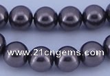 CGL406 5PCS 16 inches 12mm round dyed glass pearl beads wholesale
