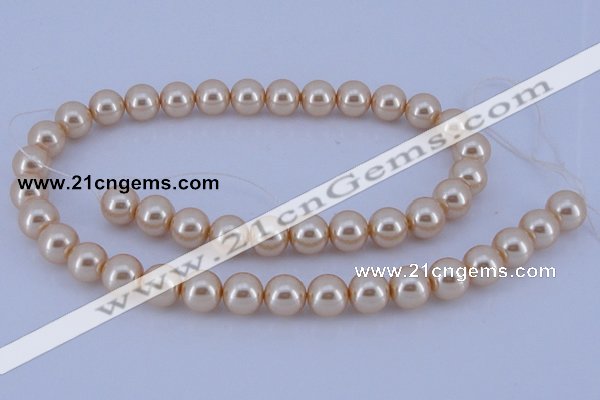 CGL42 10PCS 16 inches 4mm round dyed glass pearl beads wholesale