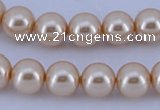 CGL43 10PCS 16 inches 6mm round dyed glass pearl beads wholesale