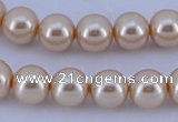 CGL44 10PCS 16 inches 8mm round dyed glass pearl beads wholesale