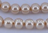 CGL46 5PCS 16 inches 12mm round dyed glass pearl beads wholesale