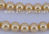 CGL52 10PCS 16 inches 4mm round dyed glass pearl beads wholesale