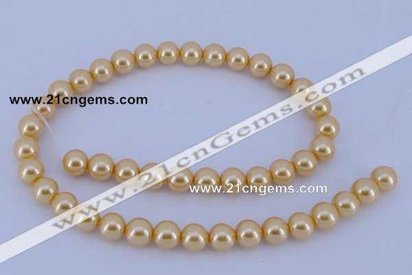 CGL52 10PCS 16 inches 4mm round dyed glass pearl beads wholesale