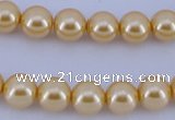 CGL53 10PCS 16 inches 6mm round dyed glass pearl beads wholesale