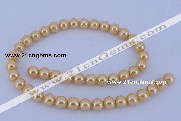 CGL53 10PCS 16 inches 6mm round dyed glass pearl beads wholesale