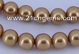 CGL62 10PCS 16 inches 4mm round dyed glass pearl beads wholesale