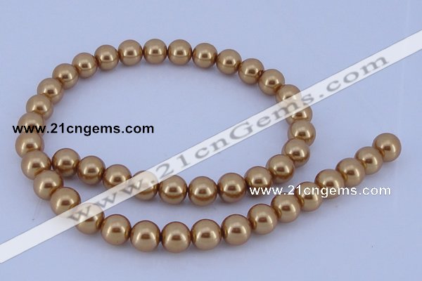 CGL62 10PCS 16 inches 4mm round dyed glass pearl beads wholesale