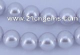 CGL72 10PCS 16 inches 4mm round dyed glass pearl beads wholesale