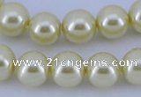 CGL83 10PCS 16 inches 6mm round dyed glass pearl beads wholesale