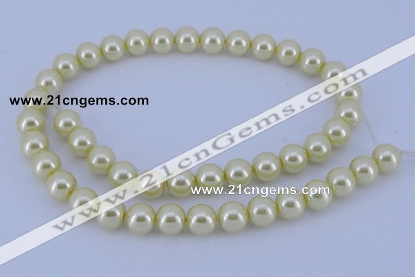 CGL83 10PCS 16 inches 6mm round dyed glass pearl beads wholesale