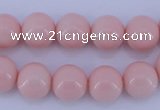 CGL831 10PCS 16 inches 6mm round heated glass pearl beads wholesale