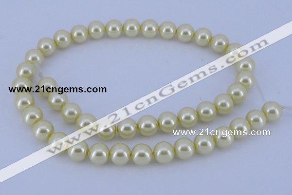 CGL84 10PCS 16 inches 8mm round dyed glass pearl beads wholesale