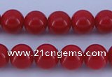 CGL848 10PCS 16 inches 4mm round heated glass pearl beads wholesale