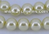 CGL85 5PCS 16 inches 10mm round dyed glass pearl beads wholesale