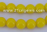 CGL861 10PCS 16 inches 6mm round heated glass pearl beads wholesale