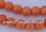 CGL866 10PCS 16 inches 4mm round heated glass pearl beads wholesale