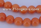 CGL867 10PCS 16 inches 6mm round heated glass pearl beads wholesale