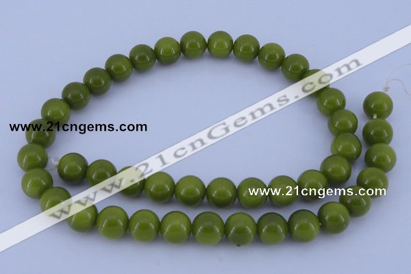 CGL872 10PCS 16 inches 4mm round heated glass pearl beads wholesale