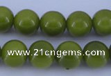 CGL873 10PCS 16 inches 6mm round heated glass pearl beads wholesale