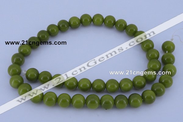 CGL873 10PCS 16 inches 6mm round heated glass pearl beads wholesale