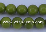 CGL875 5PCS 16 inches 10mm round heated glass pearl beads wholesale