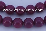 CGL879 10PCS 16 inches 6mm round heated glass pearl beads wholesale