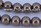 CGL92 10PCS 16 inches 4mm round dyed glass pearl beads wholesale