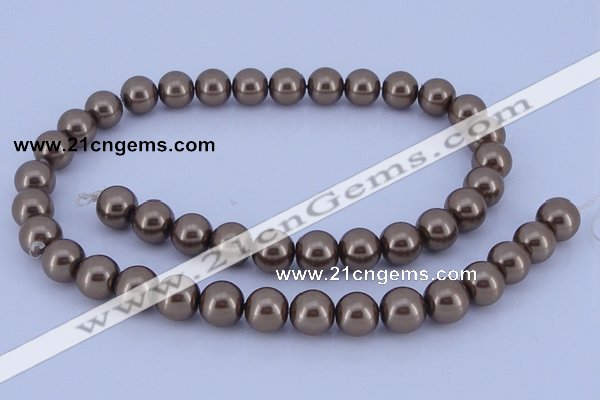 CGL92 10PCS 16 inches 4mm round dyed glass pearl beads wholesale