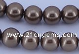 CGL93 10PCS 16 inches 6mm round dyed glass pearl beads wholesale