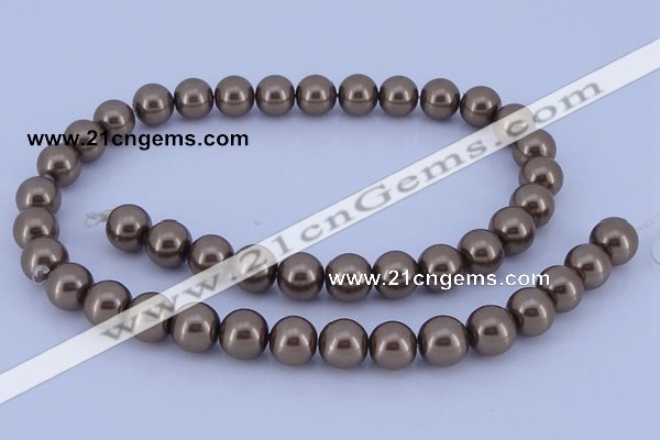 CGL95 5PCS 16 inches 10mm round dyed glass pearl beads wholesale